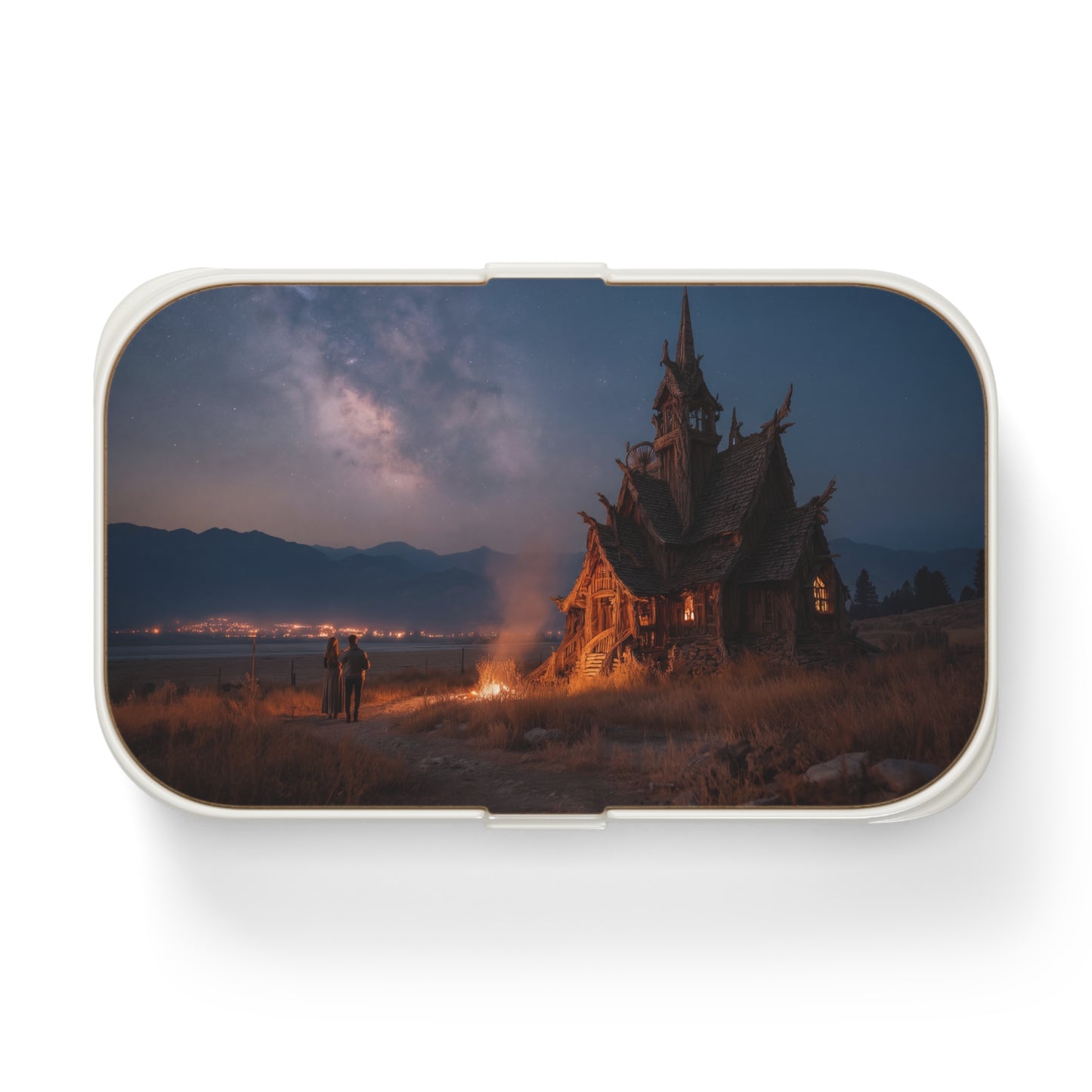 Starlit Chapel Bento Lunch Box – Whispers Beneath the Milky Way