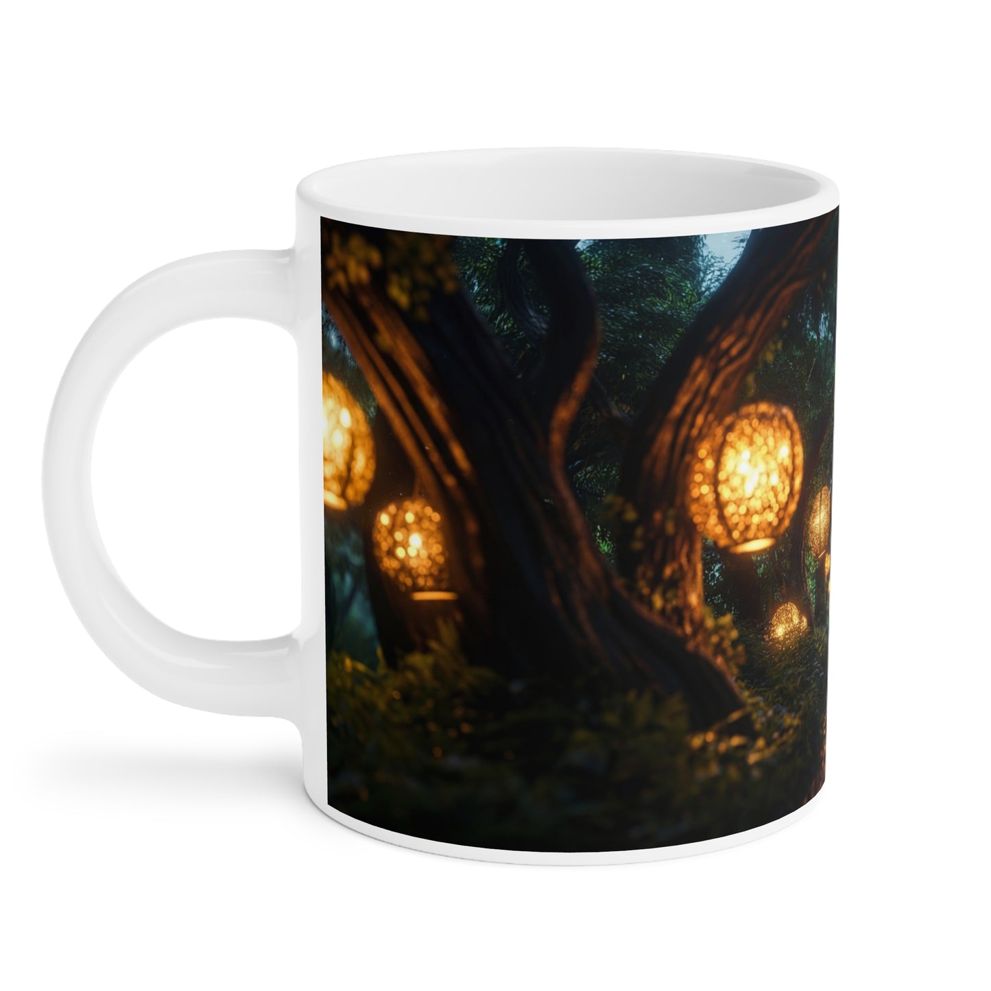Luminous Lantern Path Ceramic Mugs (11oz\15oz\20oz) – Whispers of the Twilight Grove