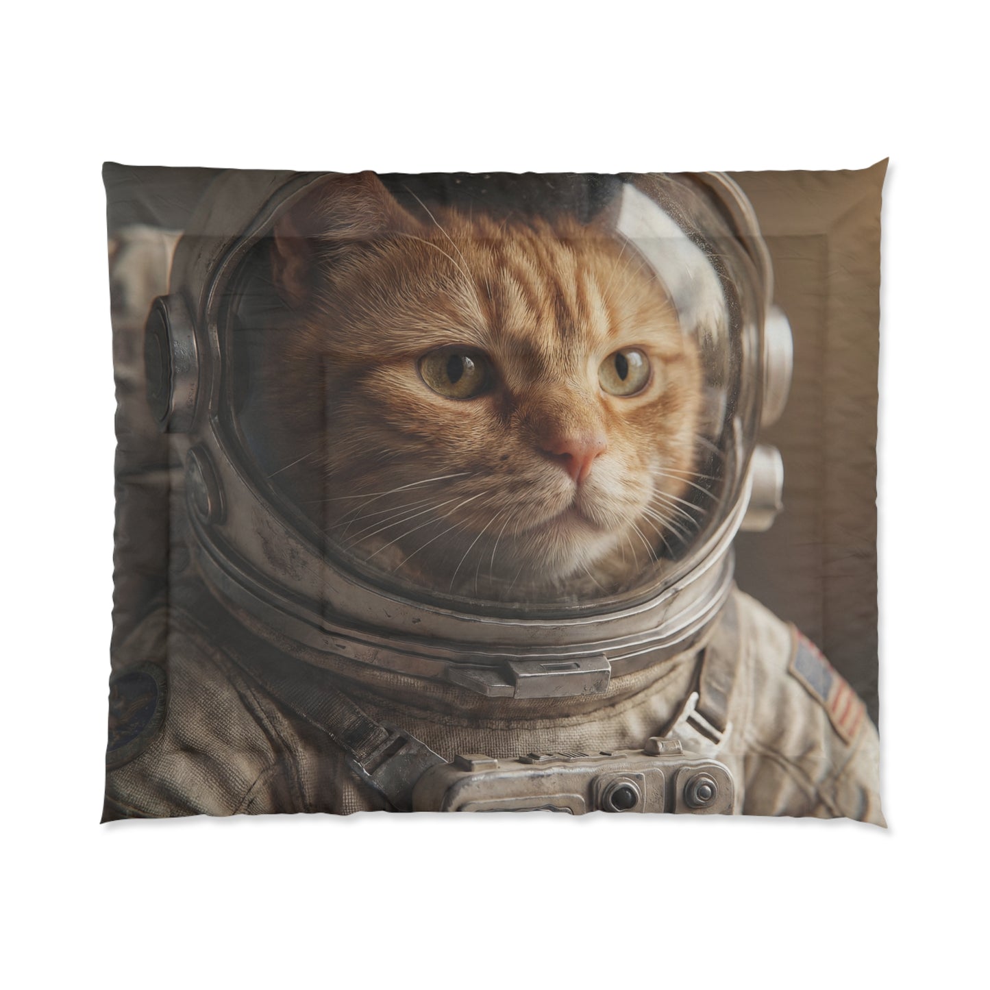 Astronaut Cat Comforter – Whiskered Explorer in Dusty Space Gear