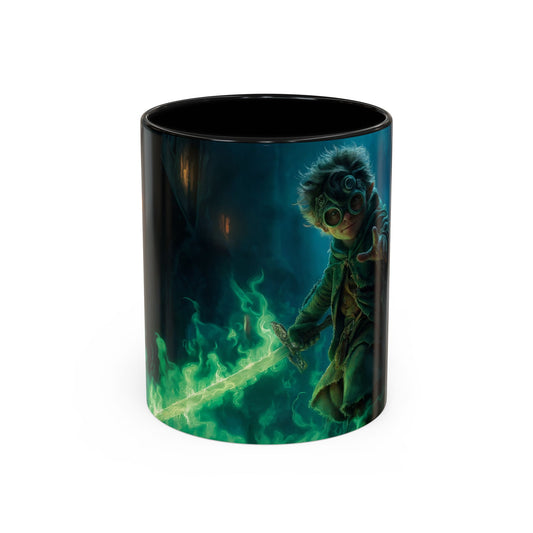 Glimmerblade Gnome Mug – Emerald Spirit Knight Coffee Cup