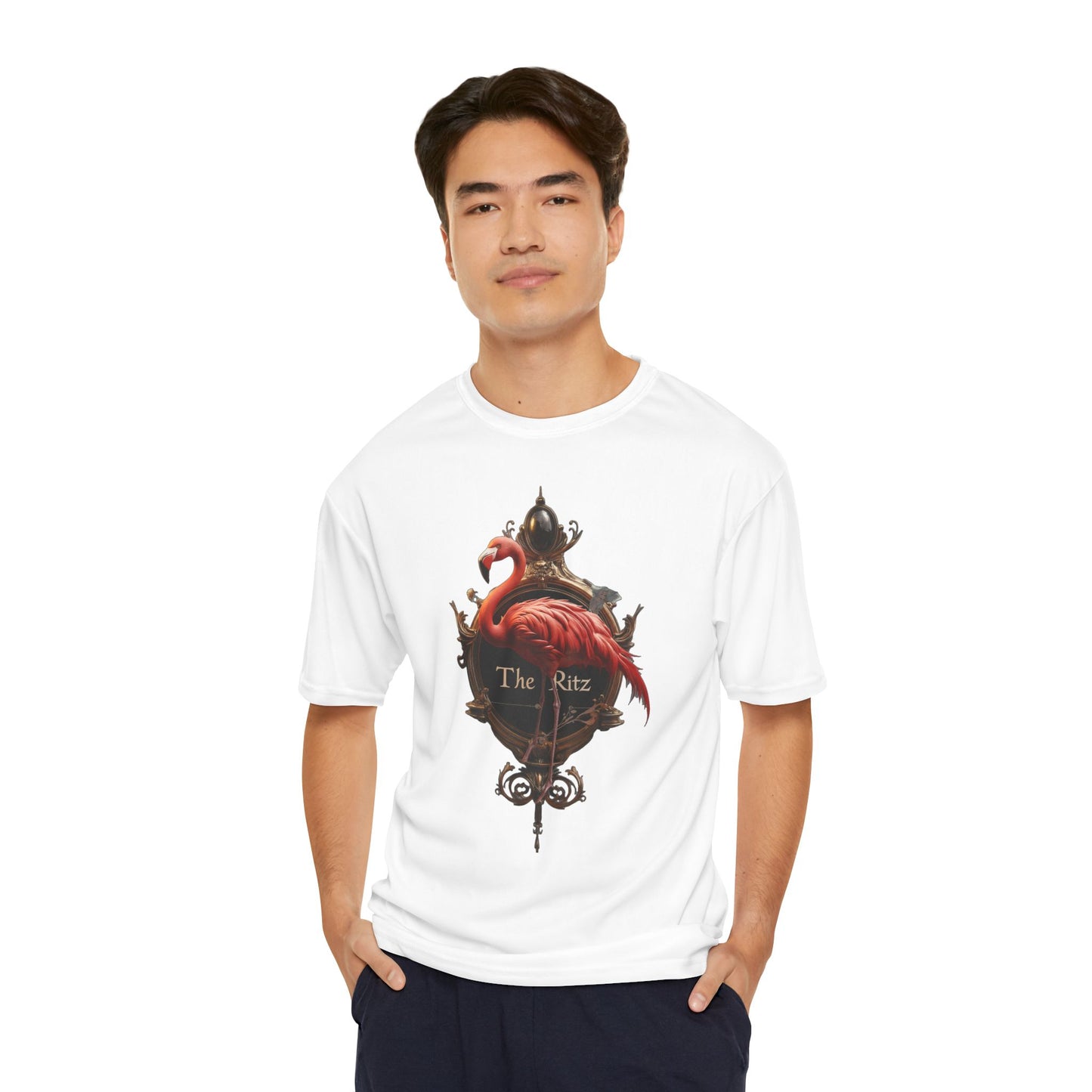 The Ritz Flamingo Men's Performance T-Shirt – Gilded Ornamentation Graphic Tee