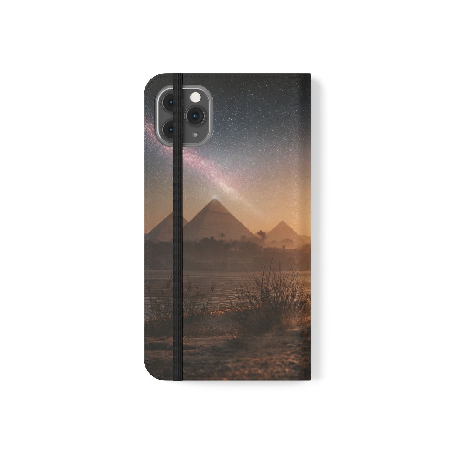 Pharaoh Cats Flip Cases – Starry Nile Guardians on the Bank