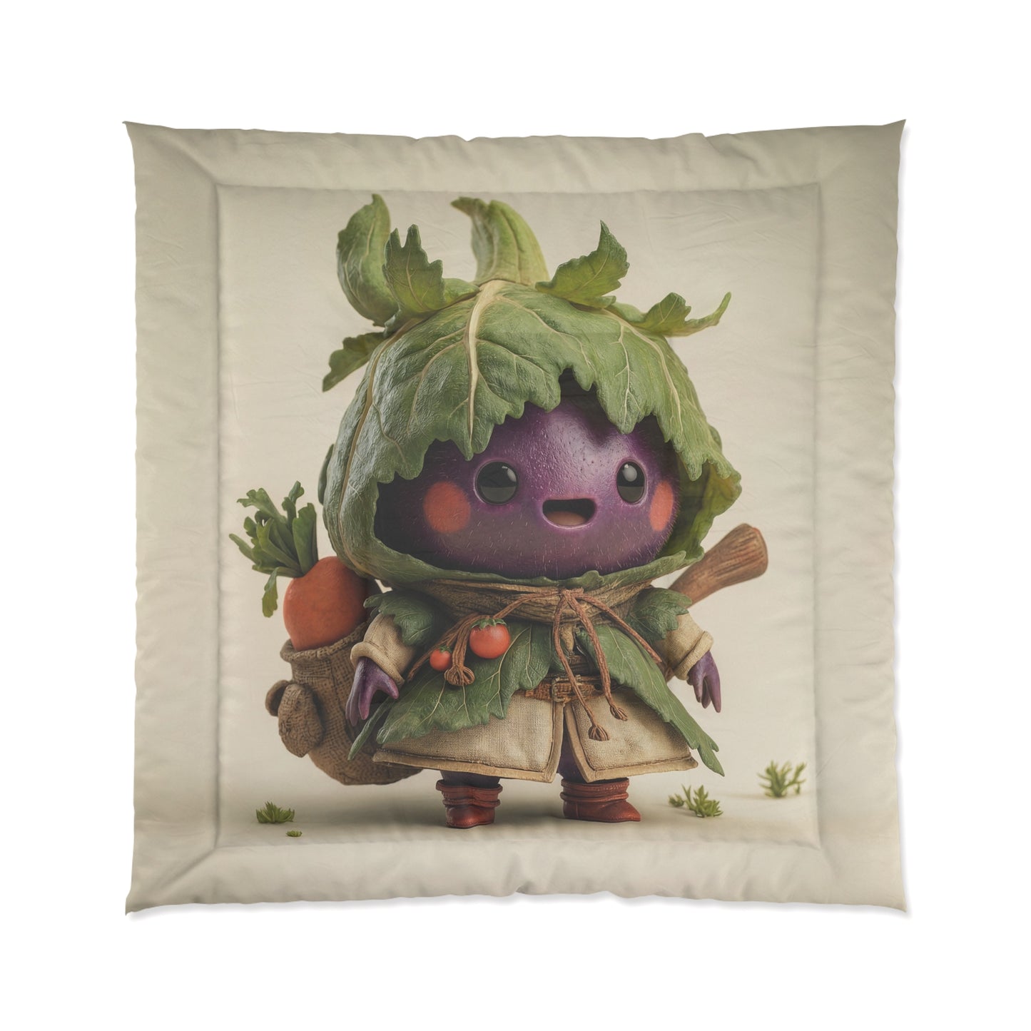 Purple Eggplant Gardener Comforter – Leafy Harvest Guardian