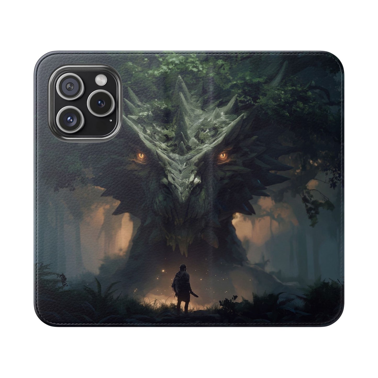 Guardian Beast Flip Cases – Moss-Clad Titan Facing the Wanderer