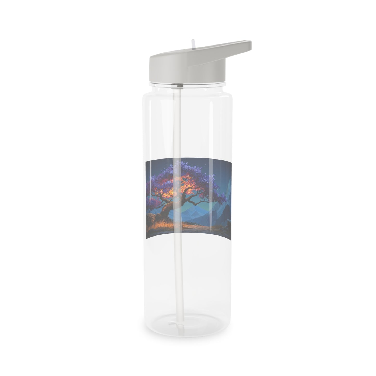 Twilight Bloom Tritan Water Bottle – Violet Canopy & Mountain Vista