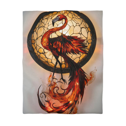 Phoenix Reborn Microfiber Duvet Cover – Amber Flame Dreamscape