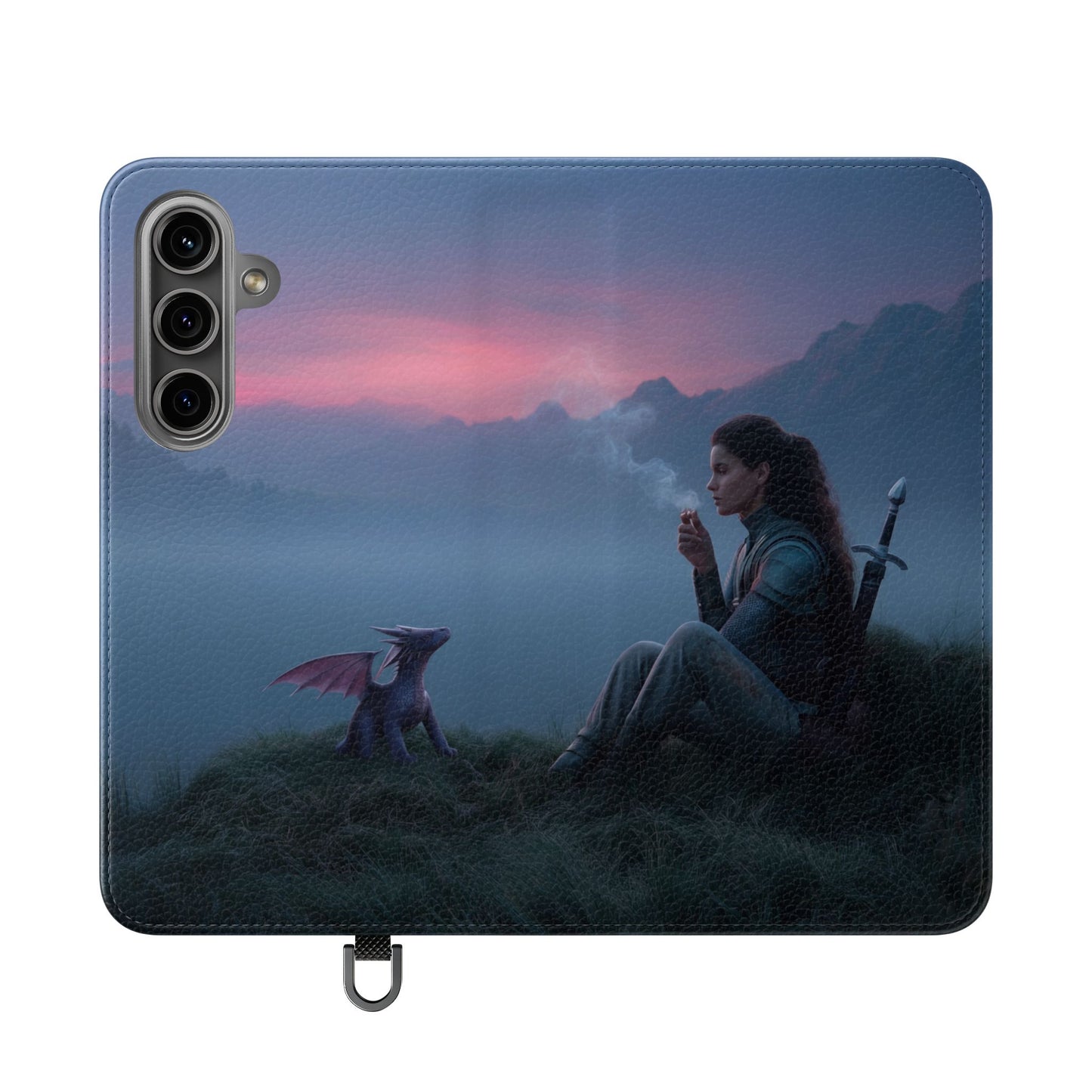 Silent Guardian Flip Cases – Misty Dawn Warrior and Dragon Companion