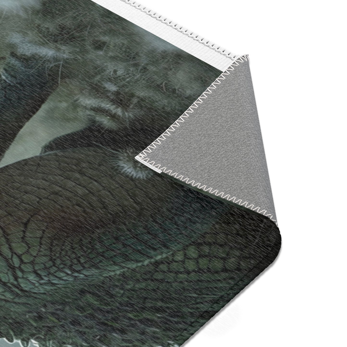 Curious Caiman Rug – Misty Meadow Encounter