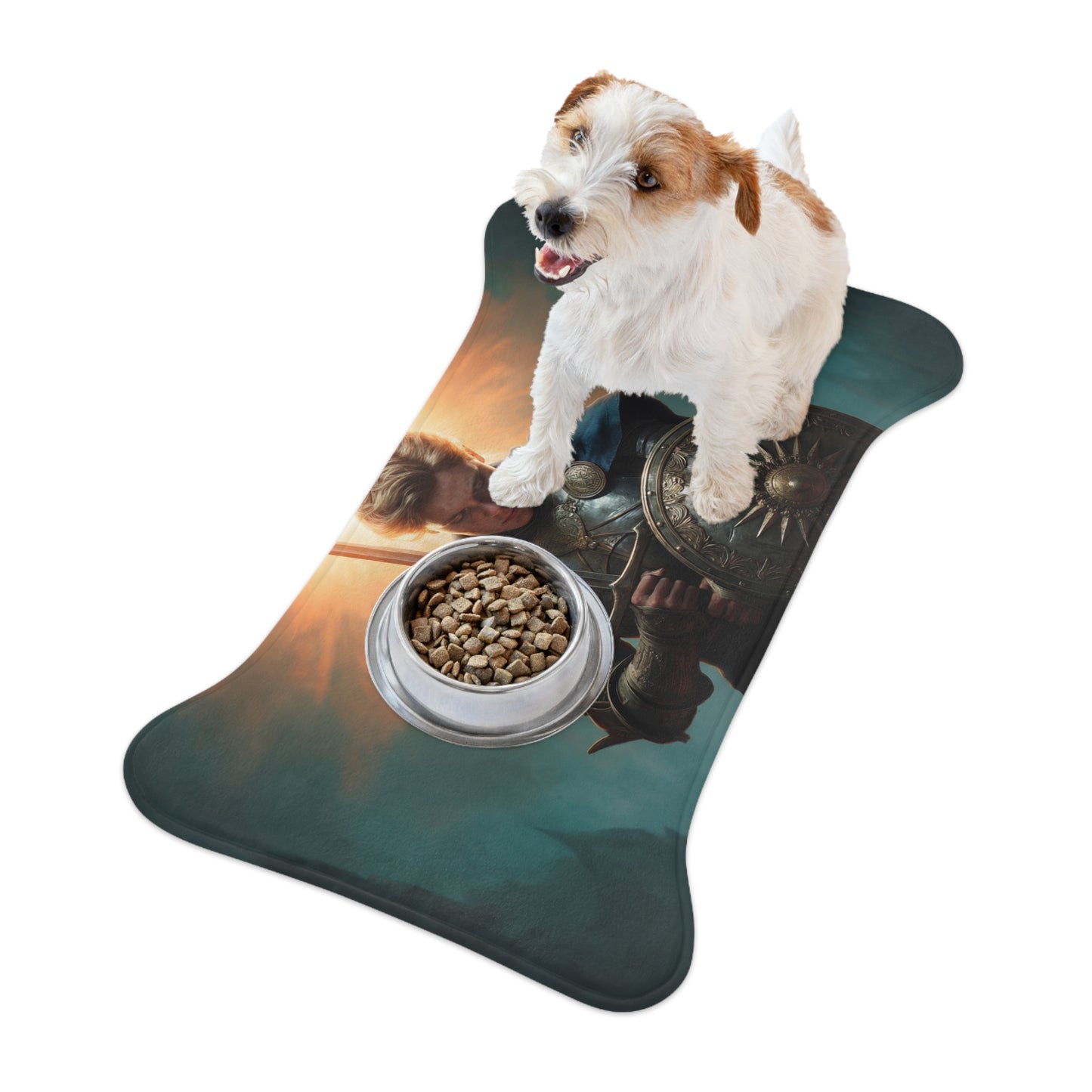 Dawn-Bringer Knight Pet Feeding Mats – Radiant Armor and Sunburst Glow