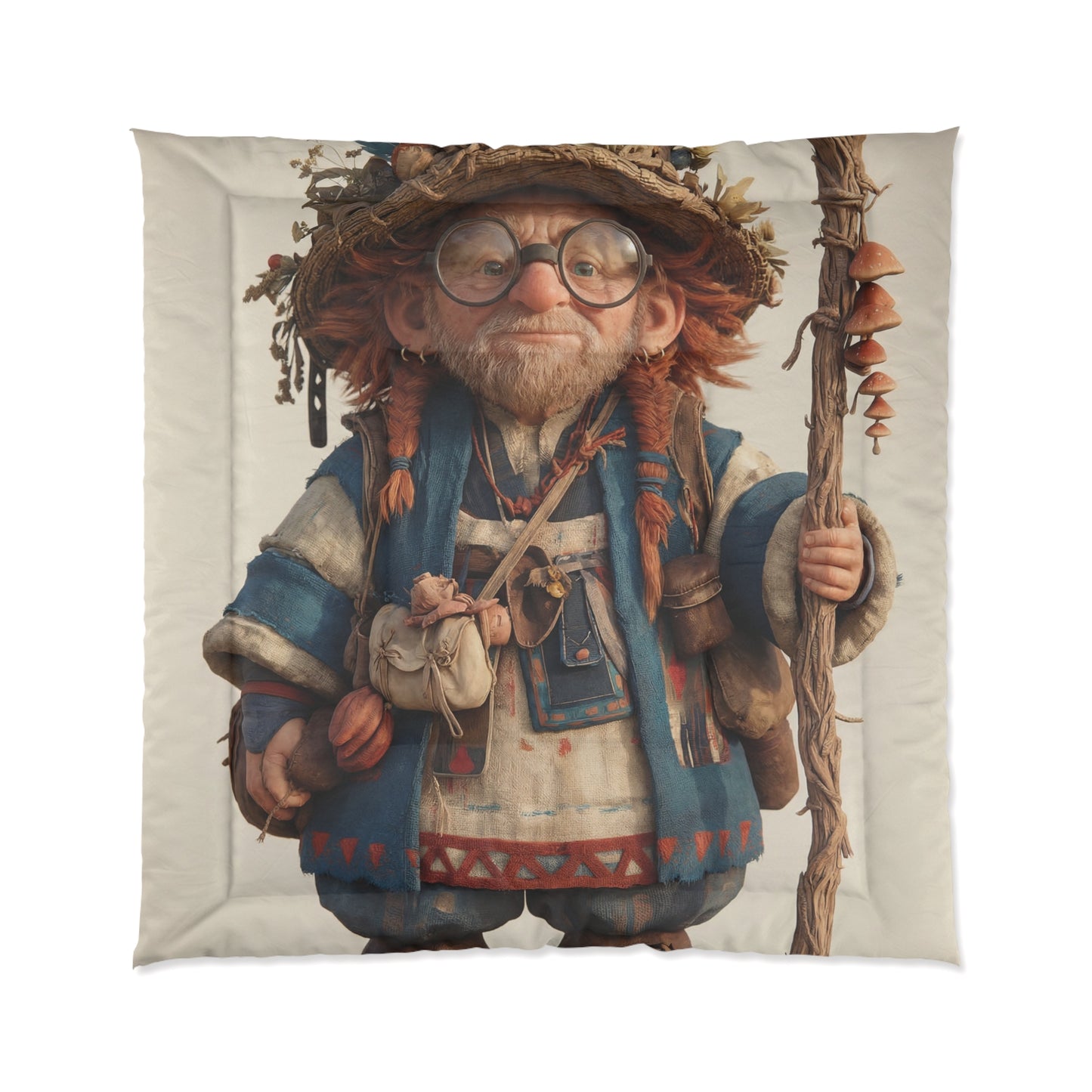 Forest Wise Man Comforter – Woven Moss & Mushroom Trailblazer