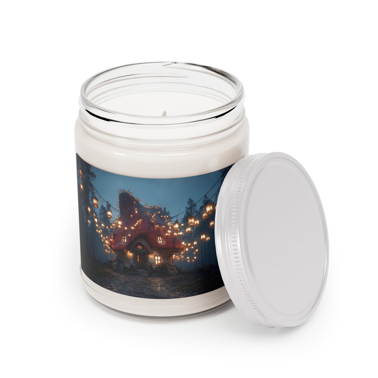 Mushroom Cottage Scented Soy Candles with White Lid, 9oz – Whispering Woods Welcome