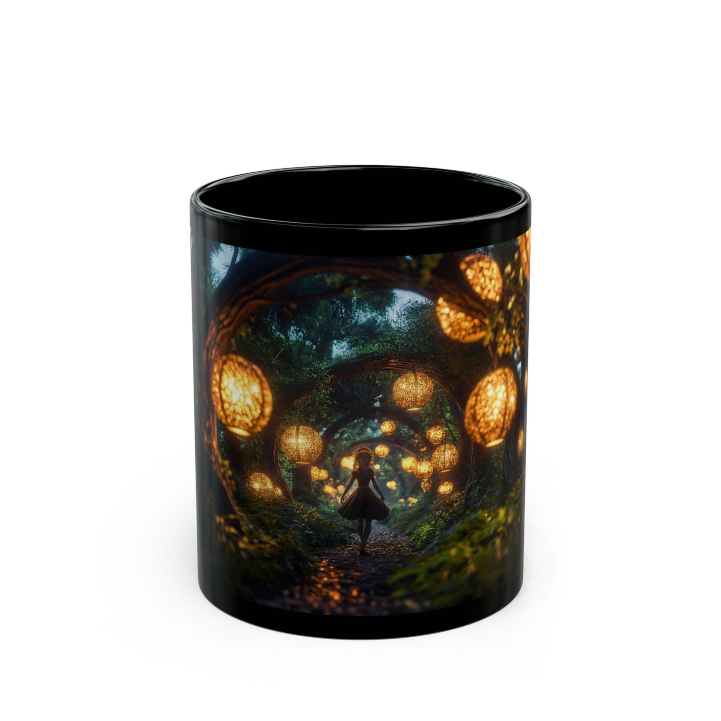 Luminous Lantern Grove Mug – Whispering Pathway Through Ancient Trees