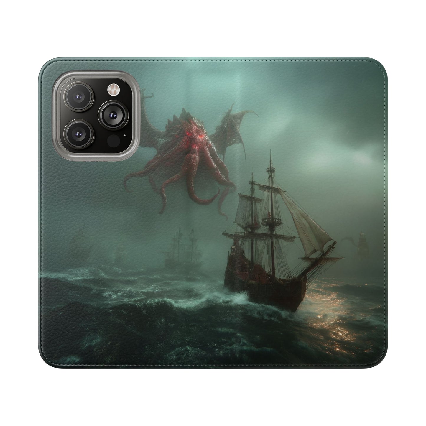 Leviathan Dragon Flip Cases – Crimson Sentinel at Sea