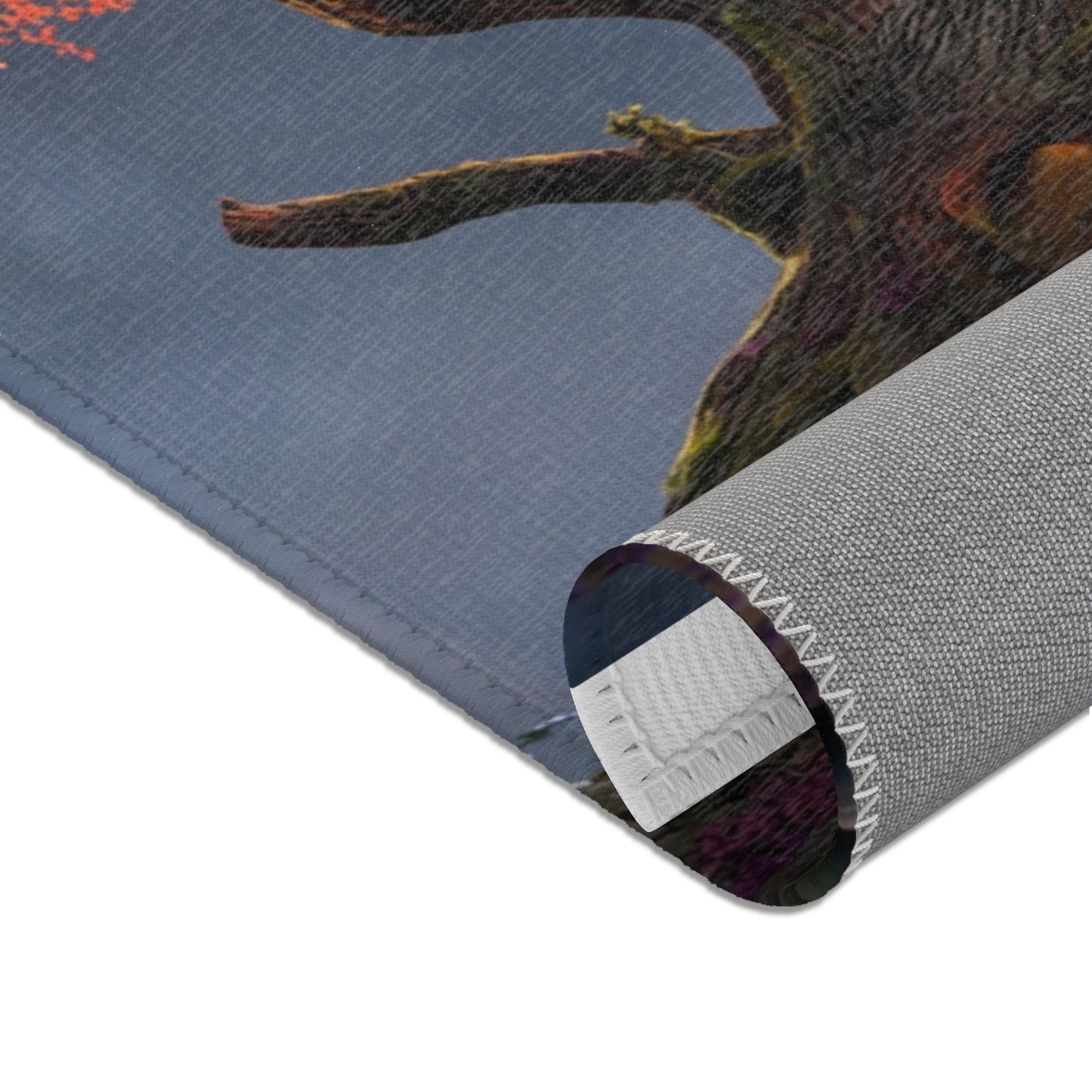 Chromatic Dream Tree Area Rugs – Moonlit Rainbow Canopy