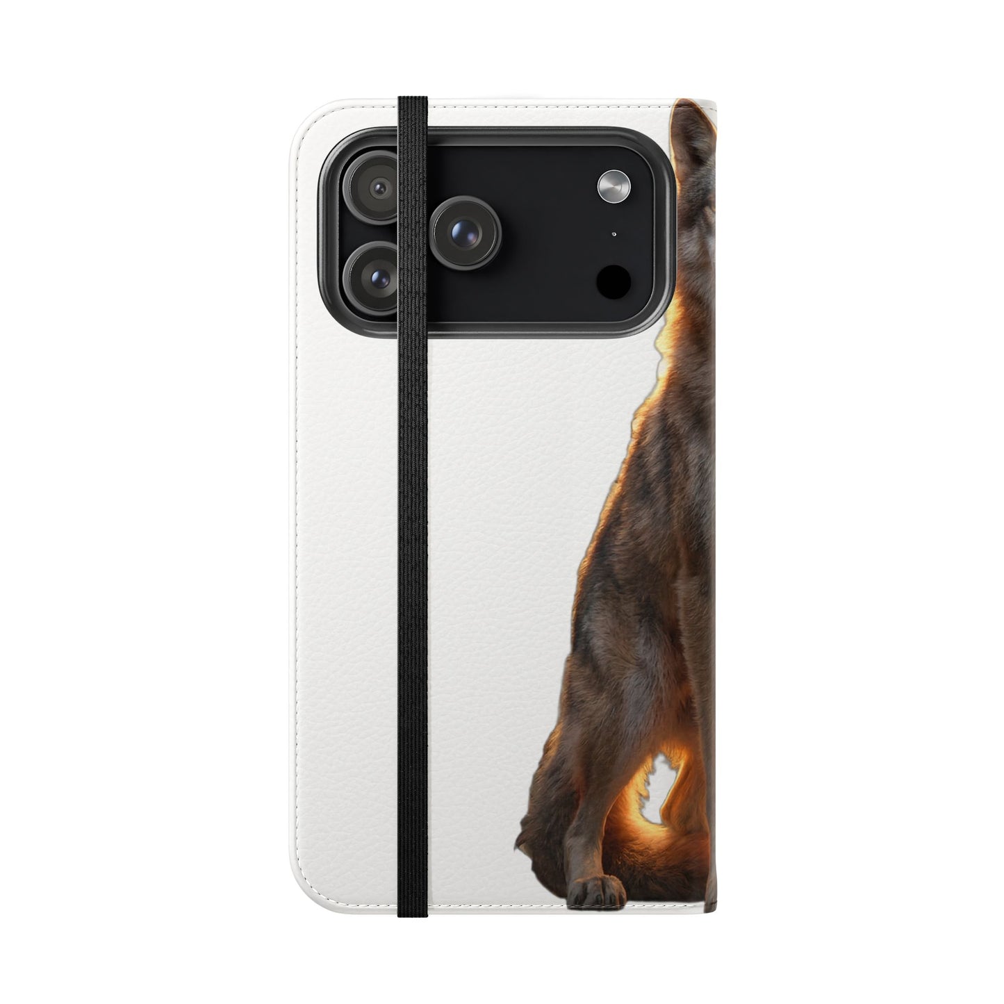 Sunlit Wolf Flip Cases – Golden Hour Sentinel Portrait