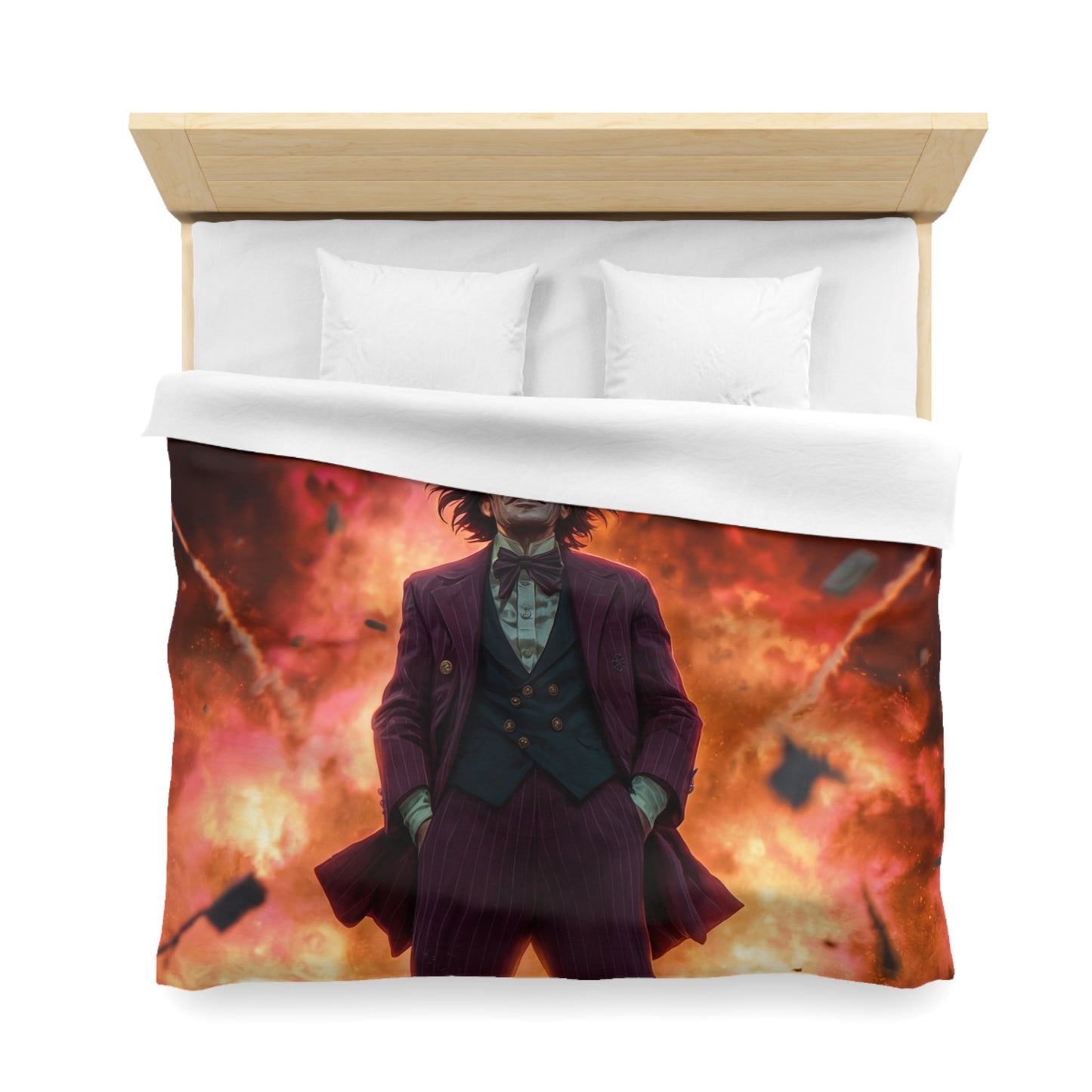 Explosive Goggles Man Microfiber Duvet Cover – Crimson Sky Aftermath