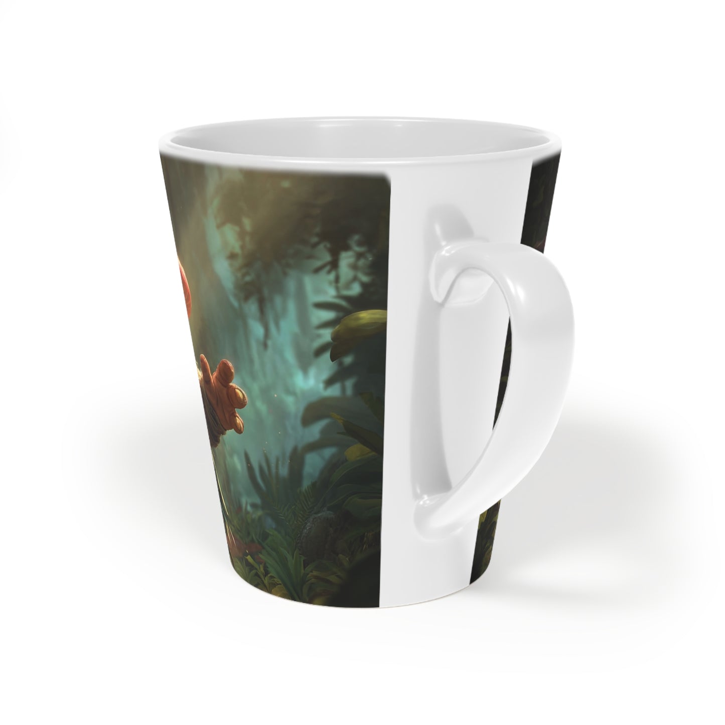Mushroom Knight Latte Mug, 12oz – Caped Guardian of the Deep Woods