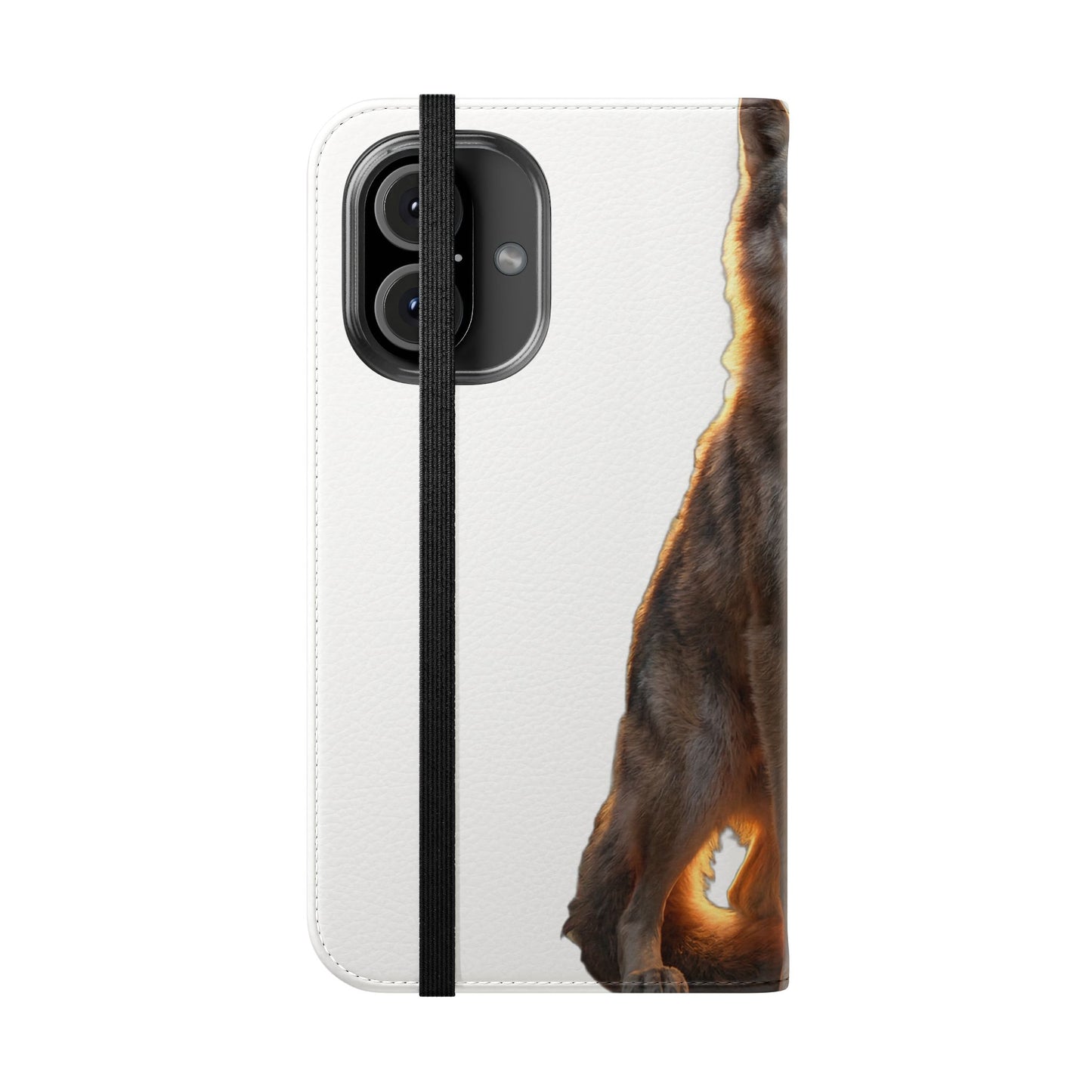 Sunlit Wolf Flip Cases – Golden Hour Sentinel Portrait
