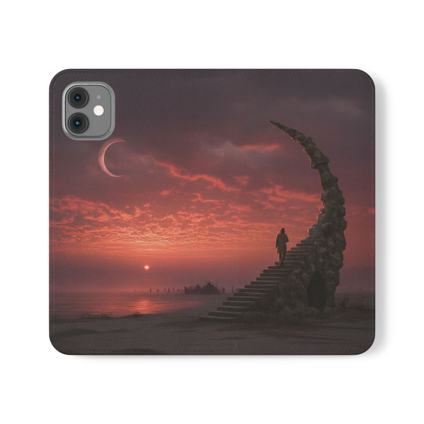 Twilight Sentinel Flip Cases – Moonlit Stairway to the Horizon