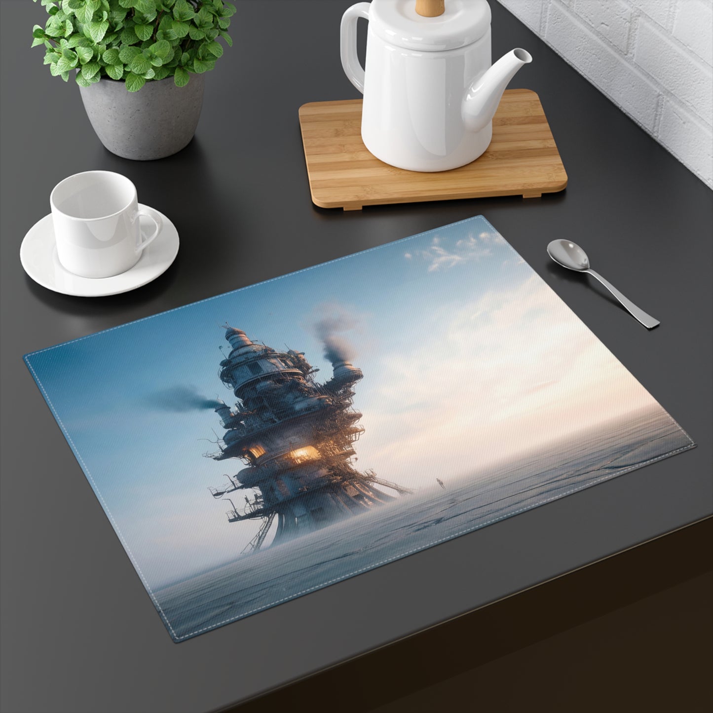 Skyward Spire Placemat – Dawn’s Last Ember on the Wasteland