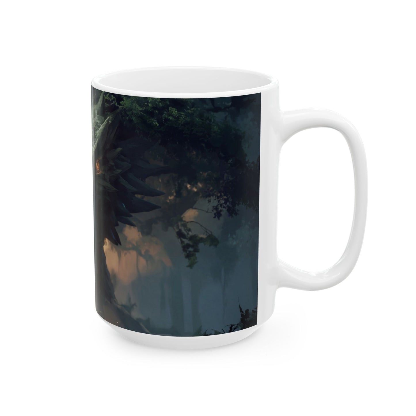 Ancient Forest Dragon Ceramic Mug – Whispering Grove Encounter
