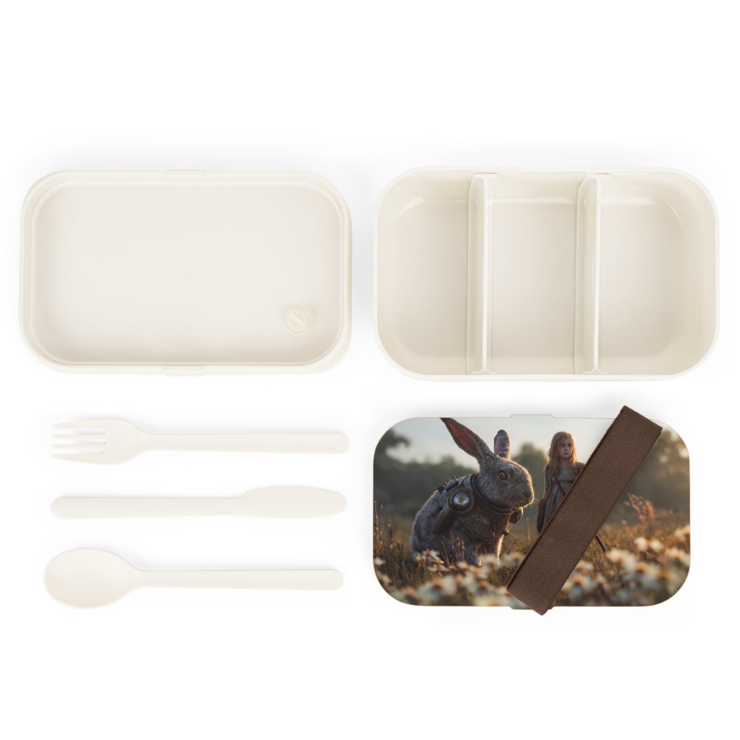 Steampunk Rabbit & Girl Bento Lunch Box – Golden Hour Guardian Duo