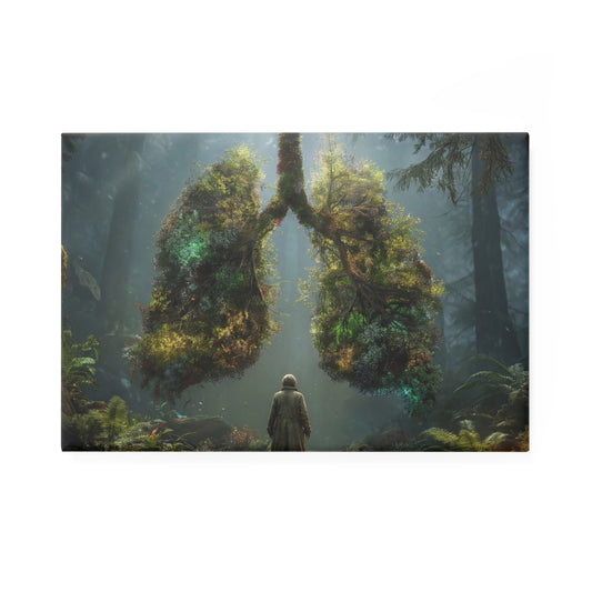 Lungs of the Forest Button Magnet, Rectangle (1 & 10 pcs) – Breath of Ancient Canopy