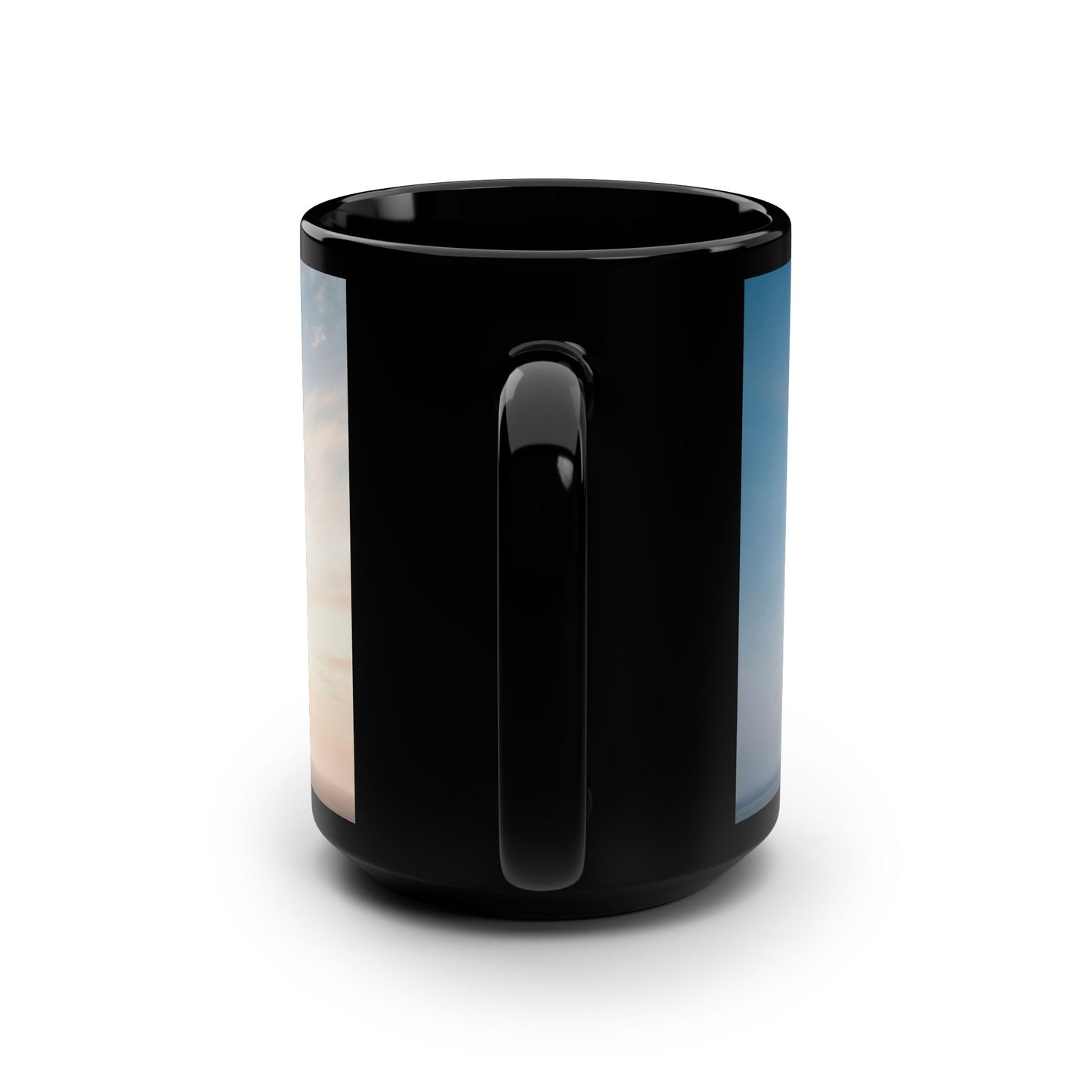 Rustic Tower Black Mug, 15oz – Industrial Dawn Sentinel