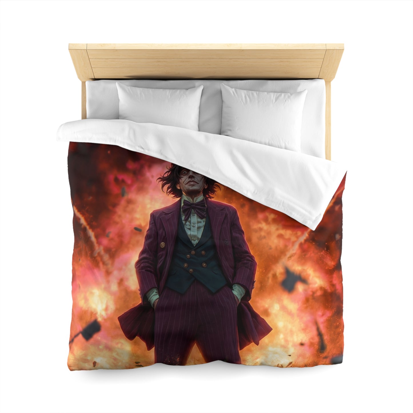 Explosive Goggles Man Microfiber Duvet Cover – Crimson Sky Aftermath