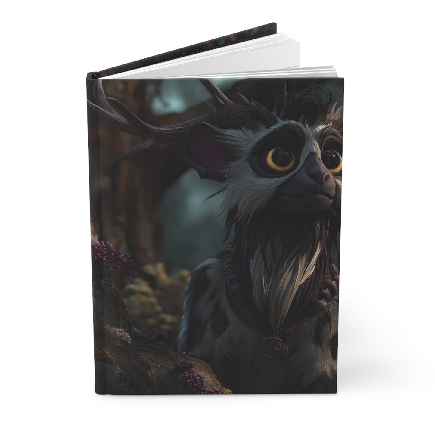 Forest Guardian Hardcover Journal Matte – Whimsical Deerfolk in Twilight Glade
