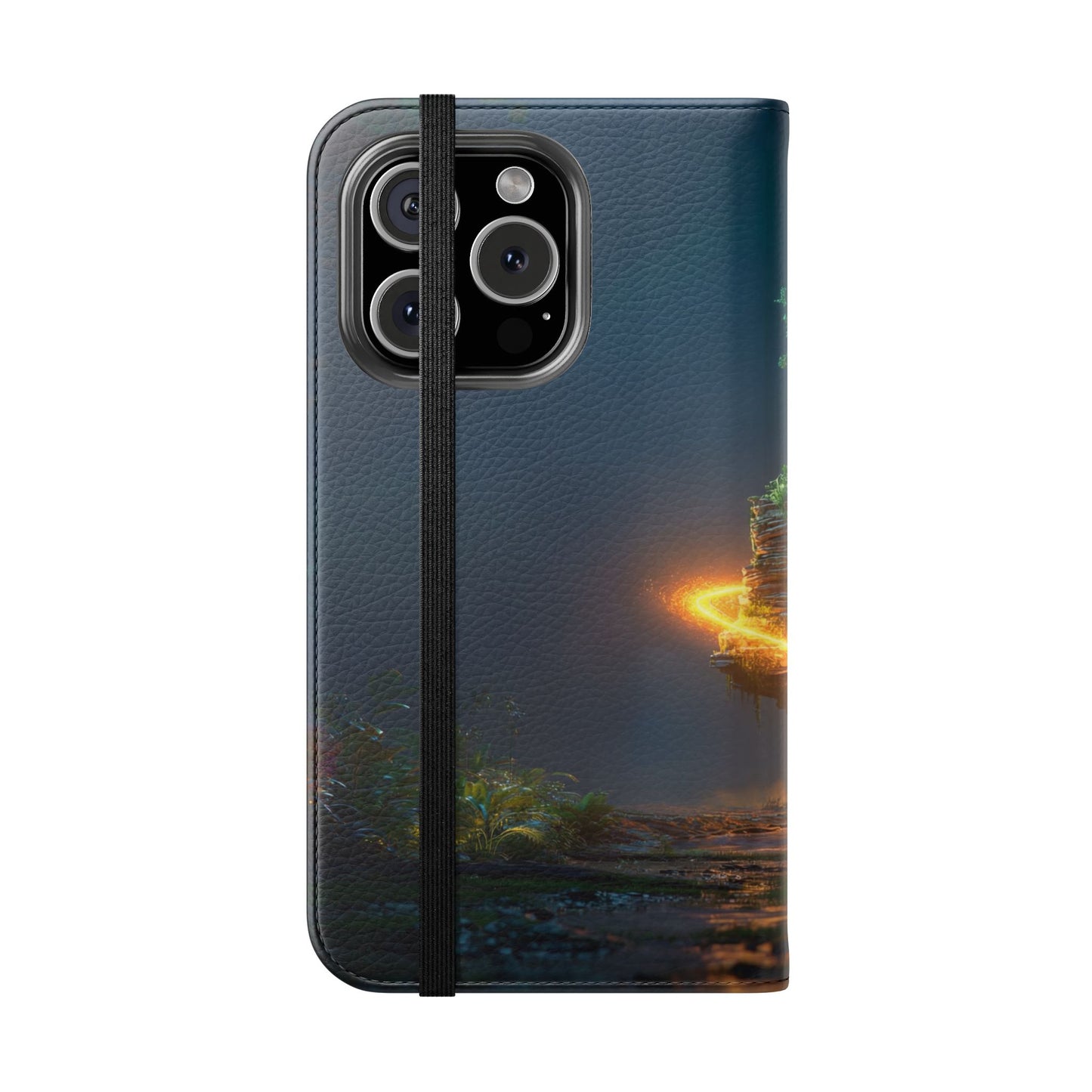 Luminous Floating Island Flip Cases – Amber Twilight Sanctuary