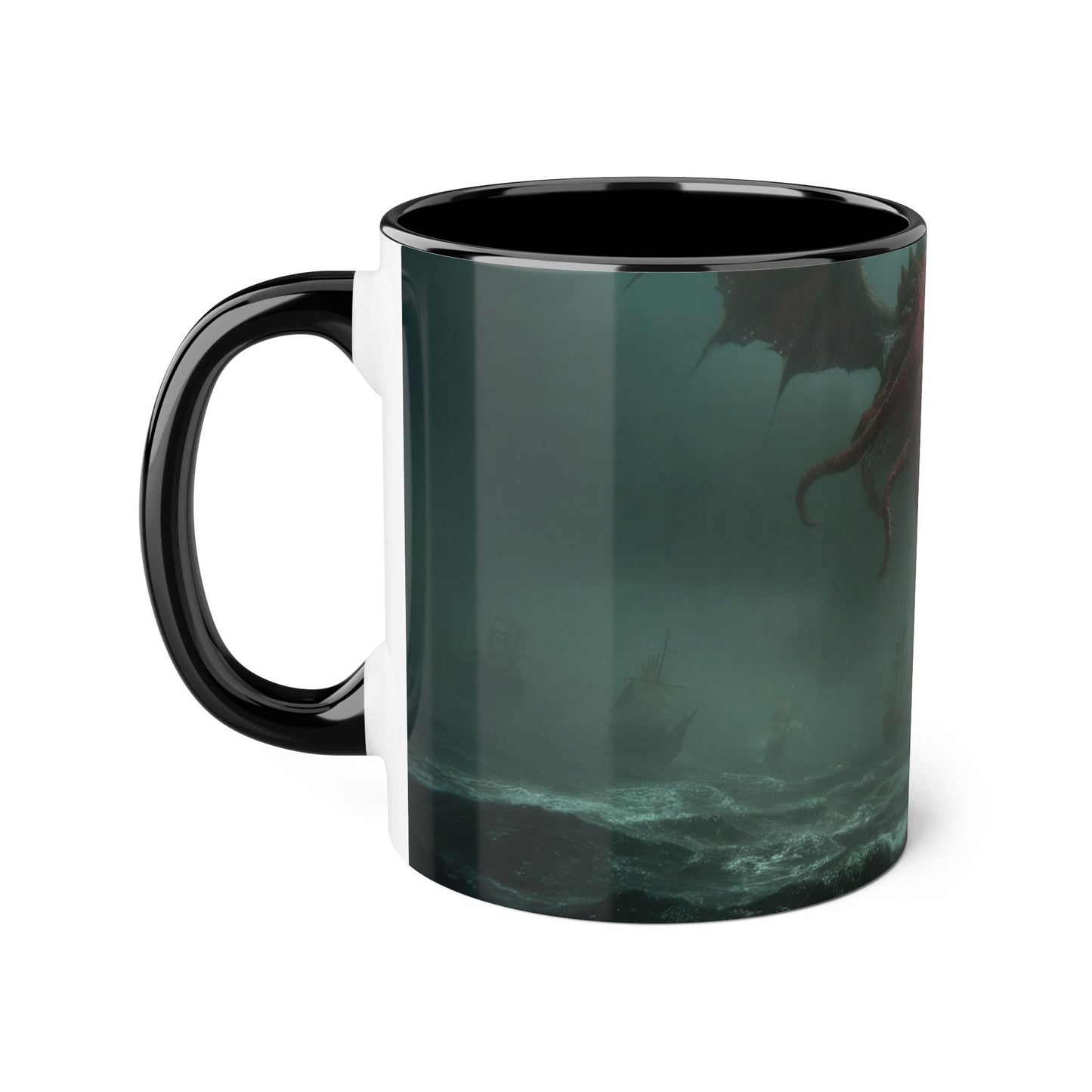 Leviathan’s Dawn Accent Mugs, 11oz – Crimson Sentinel Stormship Scene