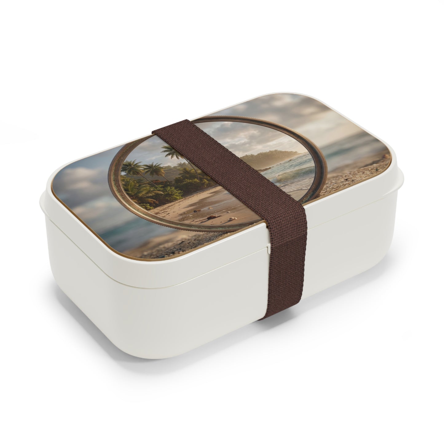 Tropical Mirage Bento Lunch Box – Seaside Serenity Through a Lens