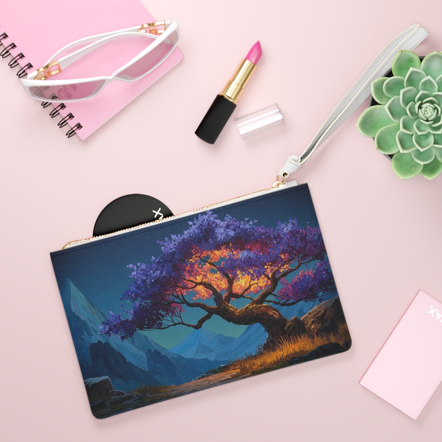 Celestial Tree Clutch Bag – Twilight Bloom Dreamscape