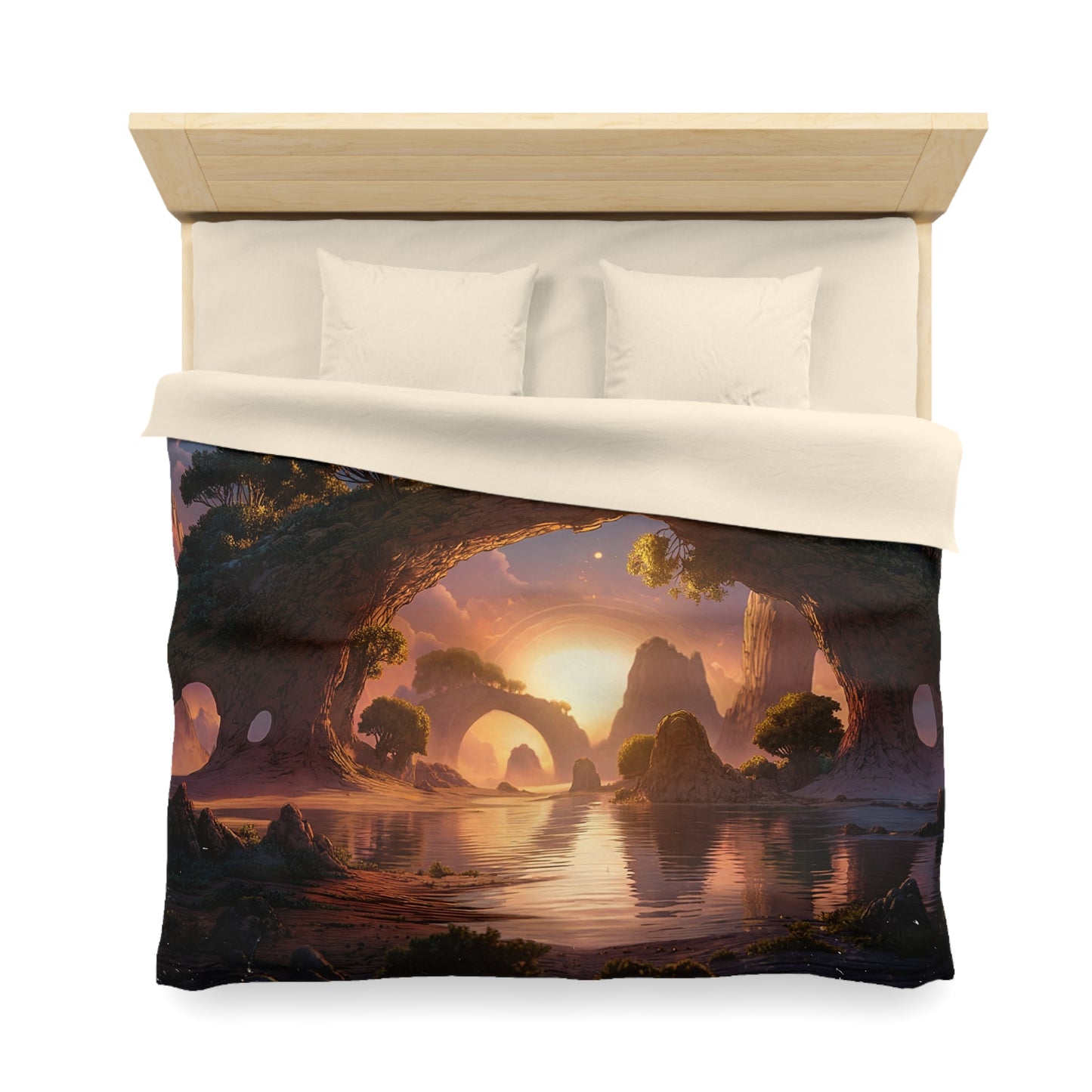 Celestial Archway Microfiber Duvet Cover – Sunset Sanctuary Dreamscape