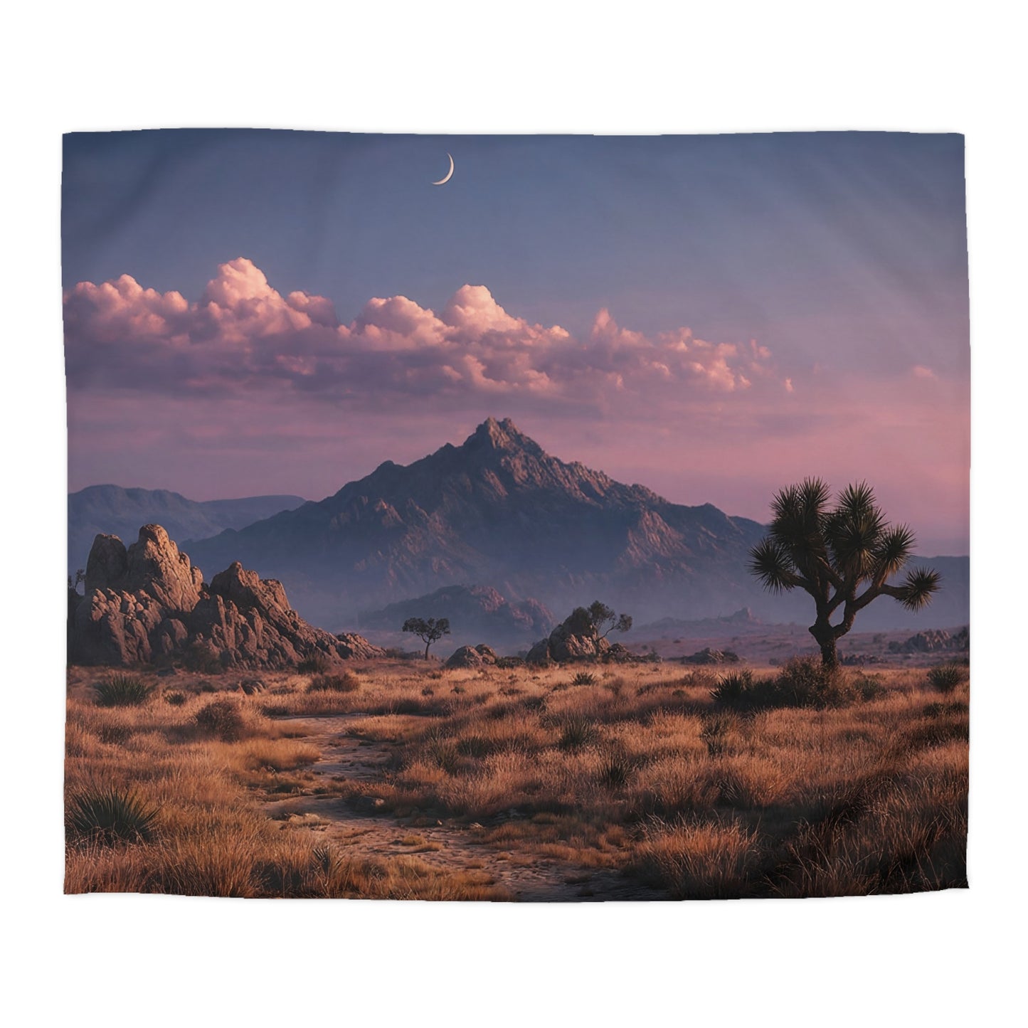 Desert Moonrise Microfiber Duvet Cover – Path to the Pink Peaks