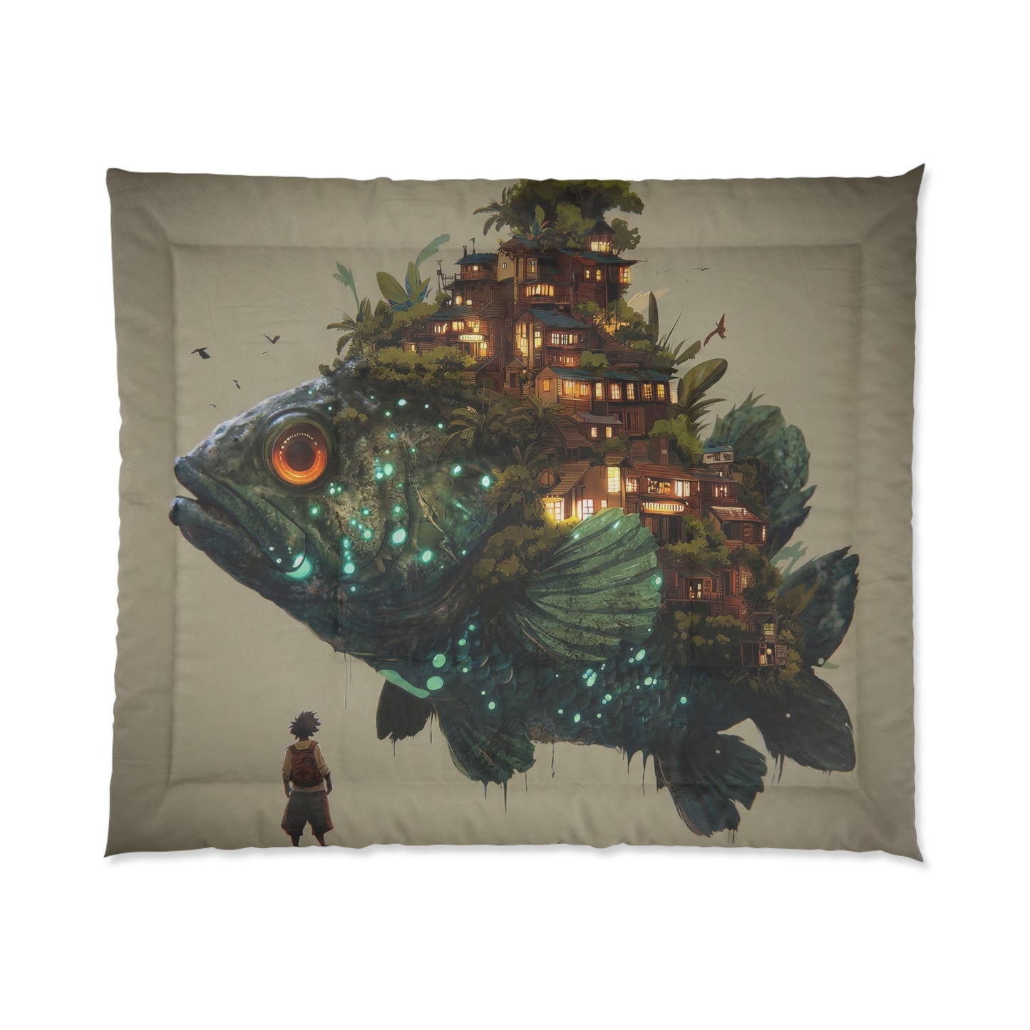 Giant Bioluminescent Fish Comforter – Floating Village Dreamscape