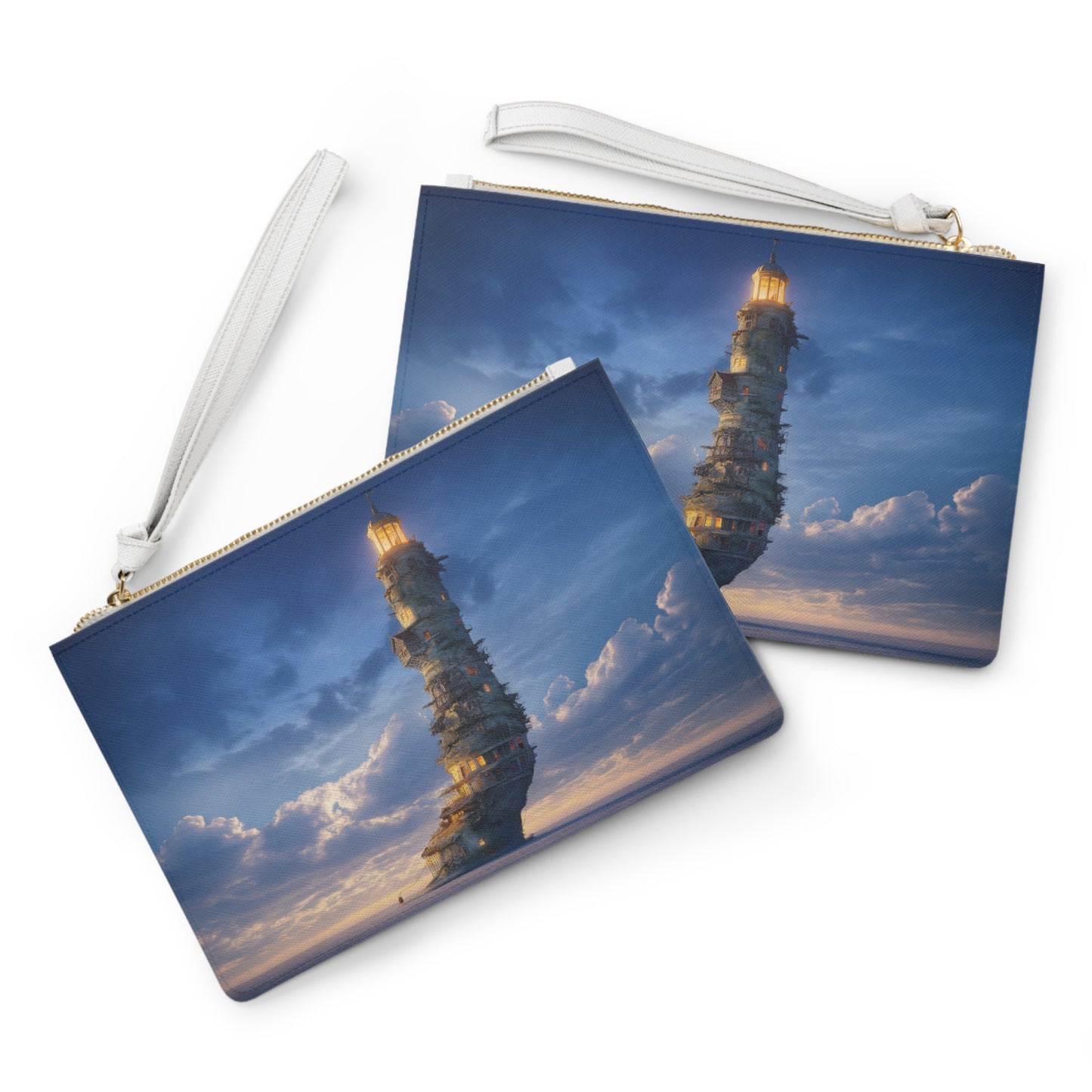 Skyborne Lighthouse Clutch Bag – Twilight Beacon in the Clouds
