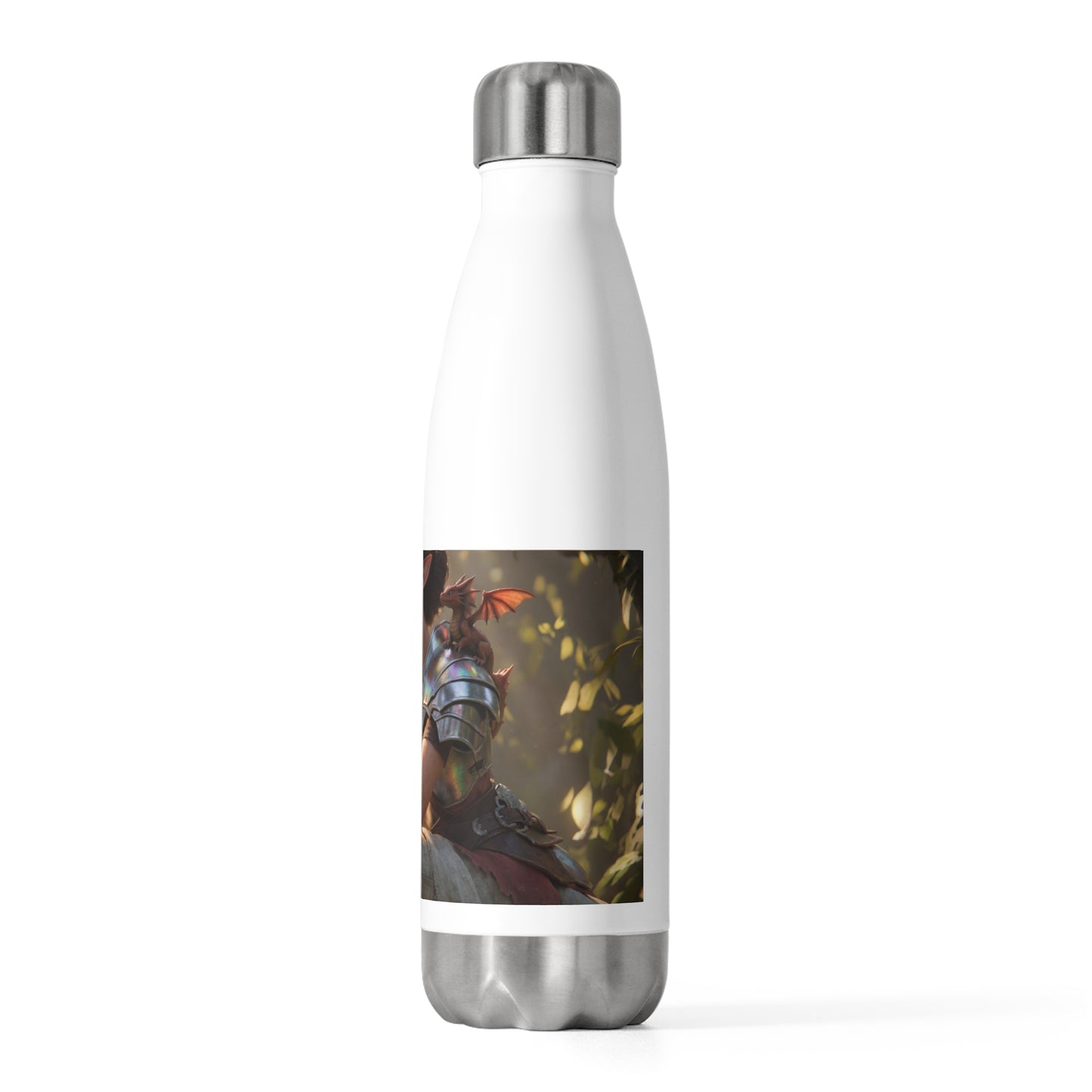 Elven Sentinel with小龙 20oz Insulated Bottle – Sunlit Forest Pause