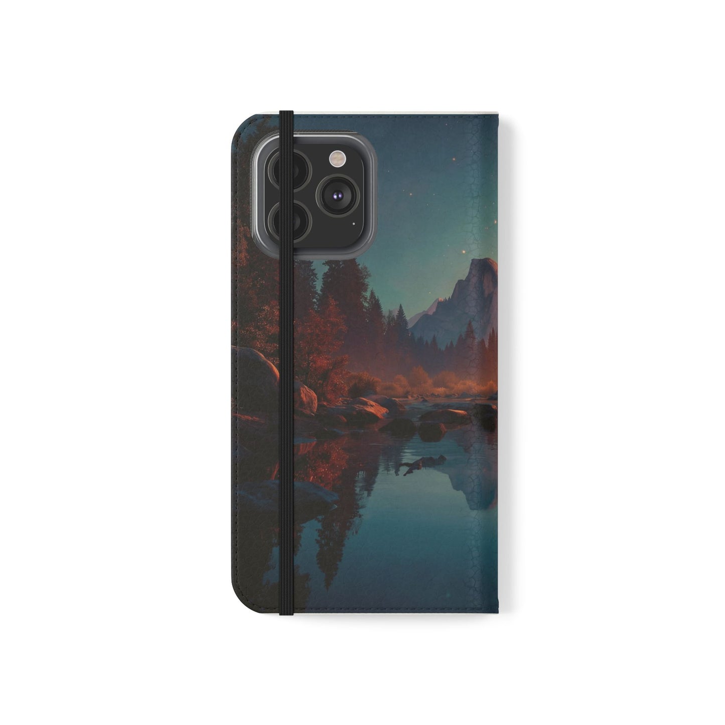 Starlit Valley Flip Cases – Twilight River and Half Dome Reflections