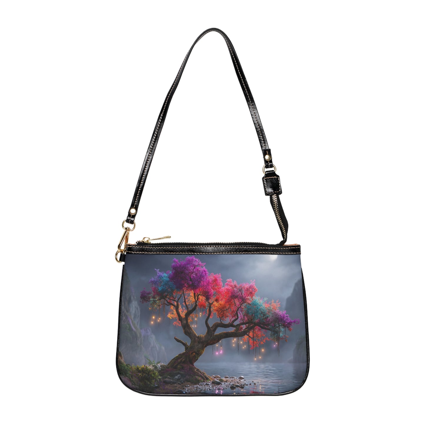 Chromatic Dream Tree Small Shoulder Bag – Moonlit Rainbow Canopy