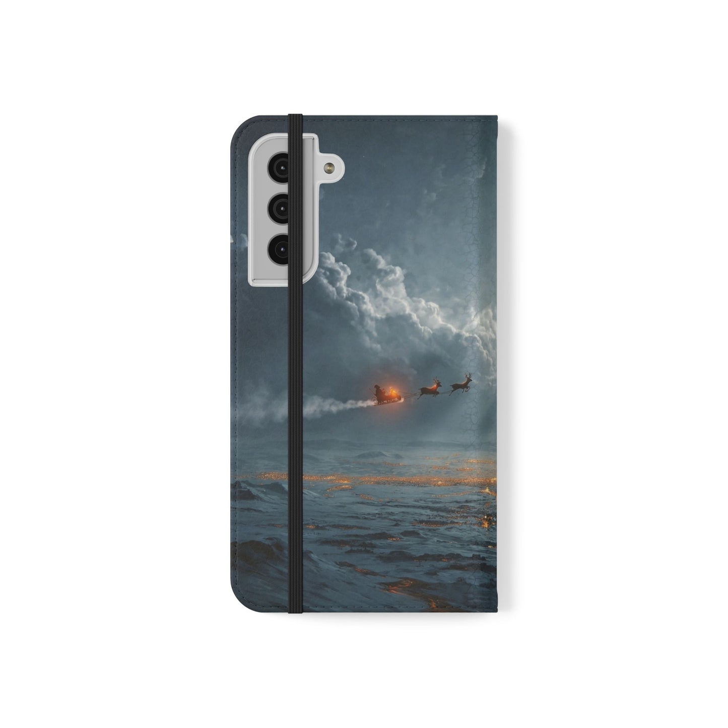 Moonlit Sleigh Flip Cases – Northern Lights Winter Journey