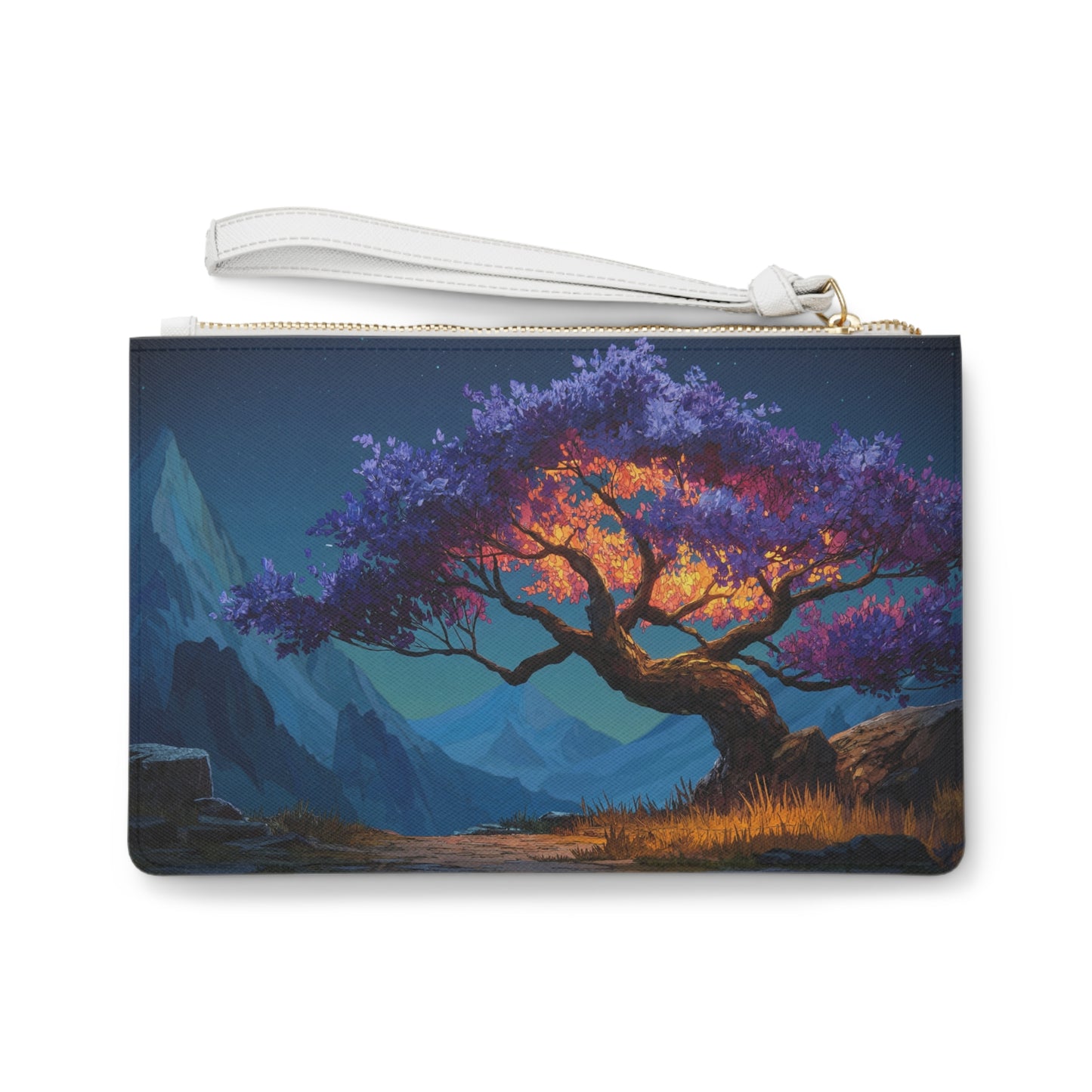 Celestial Tree Clutch Bag – Twilight Bloom Dreamscape