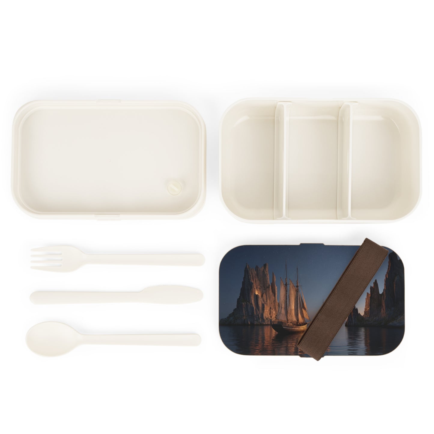 Starlit Sailors Bento Lunch Box – Moonlit Passage Between Cliffs