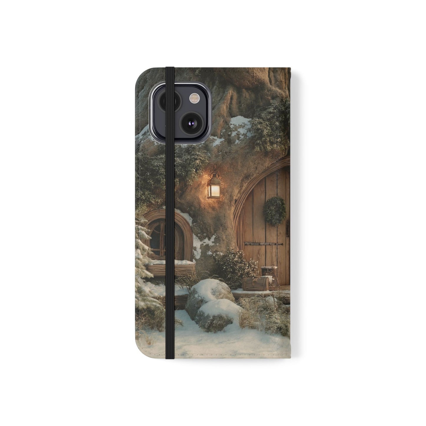 Hobbit Hole Flip Cases – Cozy Winter Doorway Scene