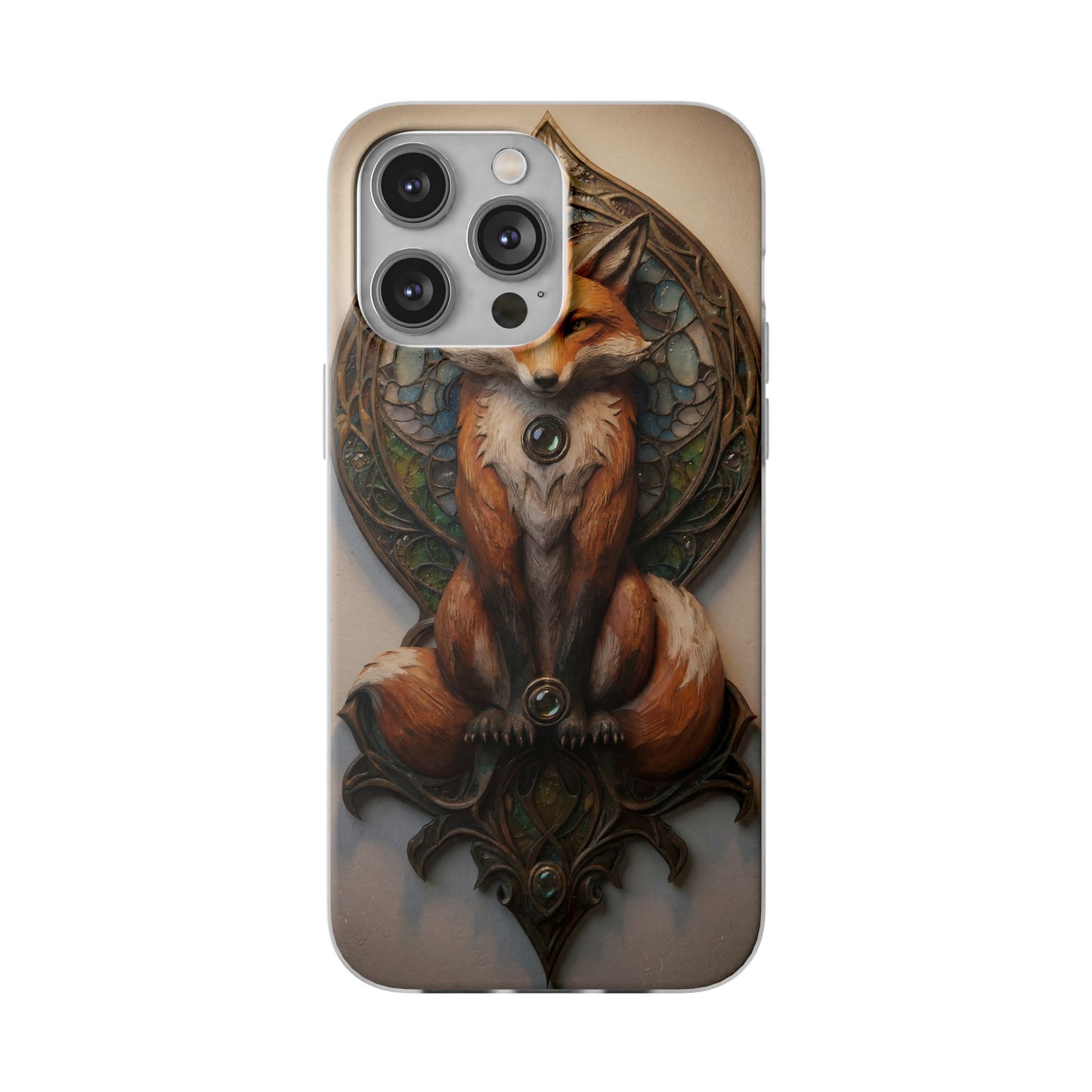 Fox Sentinel Flexi Cases – Amber Glow Through Stained Glass