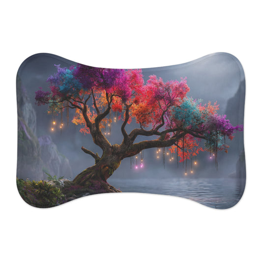 Color-Shifting Moonlit Tree Feeding Mats – Rainbow Canopy & Hanging Lanterns