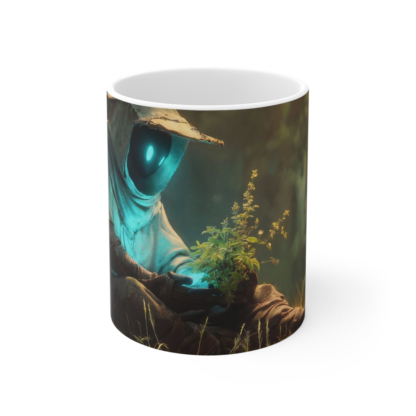 Forest Sentinel Ceramic Mugs (11oz\15oz\20oz) – Glimmering Guardian in Sunlit Grove