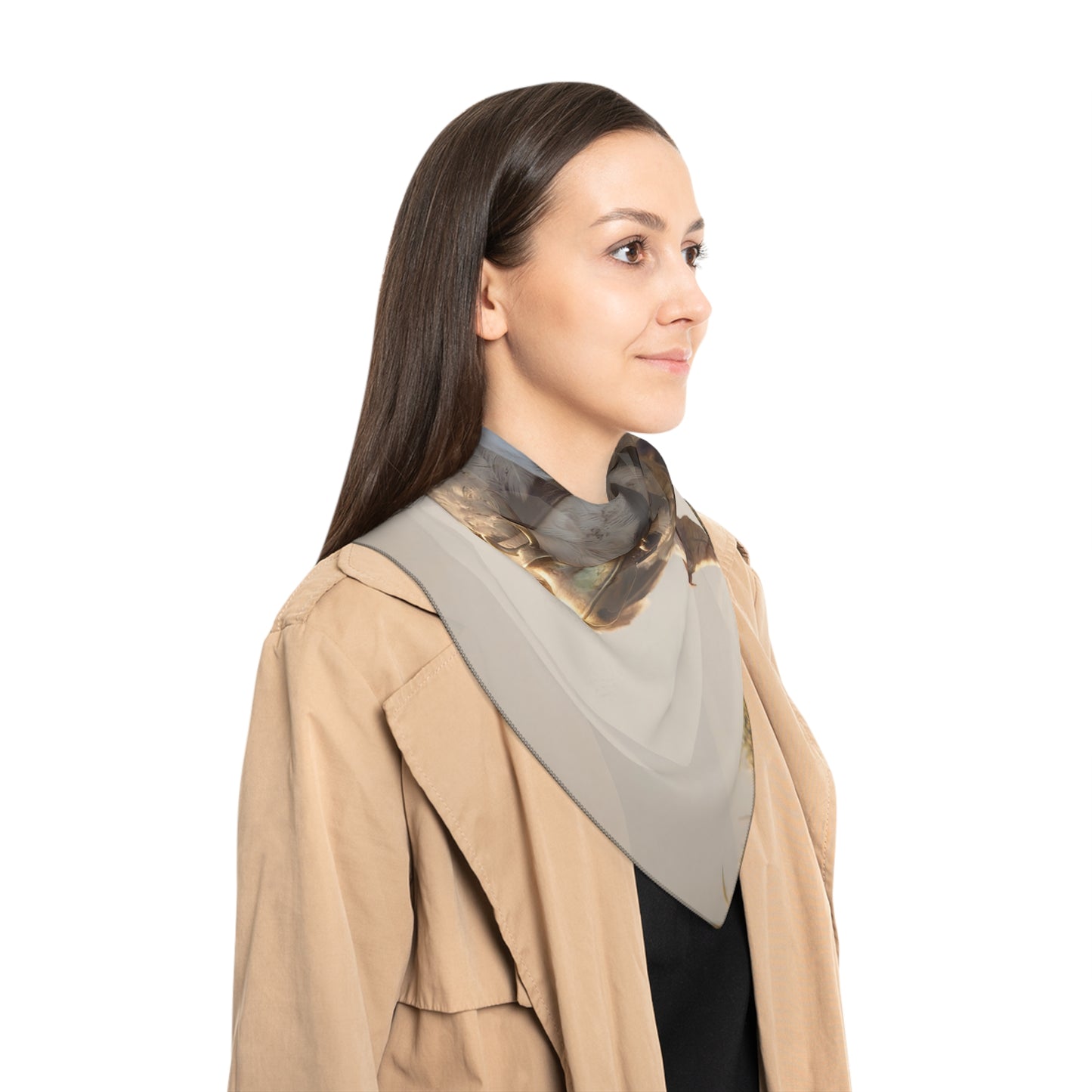 Young Rider on White Eagle Poly Scarf – Dawn’s Skybound Companion