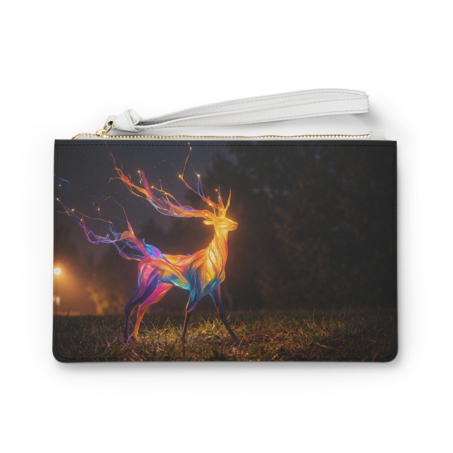 Chromatic Stag Clutch Bag – Twilight Aura Dreamscape